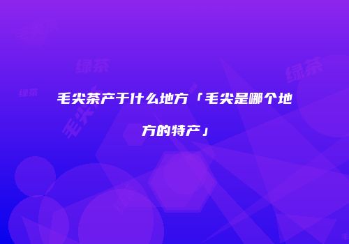 毛尖茶产于什么地方「毛尖是哪个地方的特产」