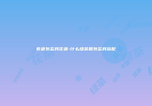 紫色勿忘我花语-什么绿茶和勿忘我搭配