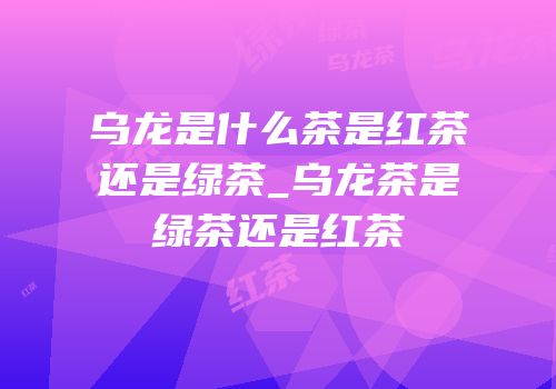 乌龙是什么茶是红茶还是绿茶_乌龙茶是绿茶还是红茶