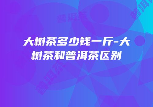 大树茶多少钱一斤-大树茶和普洱茶区别