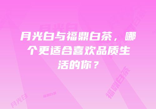 月光白与福鼎白茶，哪个更适合喜欢品质生活的你？