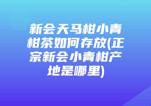 新会天马柑小青柑茶如何存放(正宗新会小青柑产地是哪里)