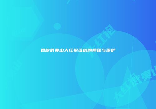 揭秘武夷山大红袍母树的神秘与保护