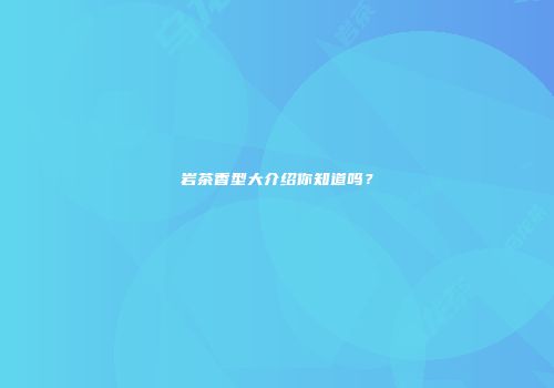 岩茶香型大介绍你知道吗？