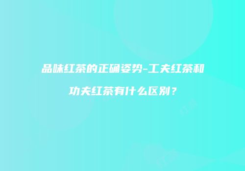 品味红茶的正确姿势-工夫红茶和功夫红茶有什么区别？