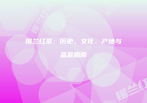 锡兰红茶：历史、文化、产地与品鉴指南