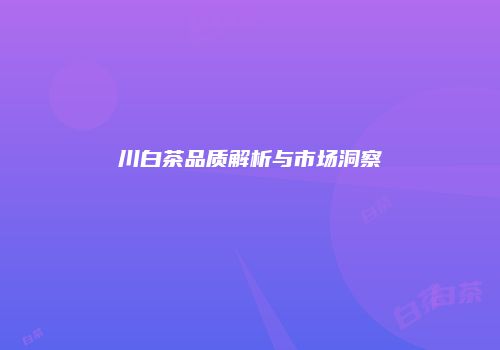 川白茶品质解析与市场洞察