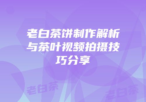 老白茶饼制作解析与茶叶视频拍摄技巧分享