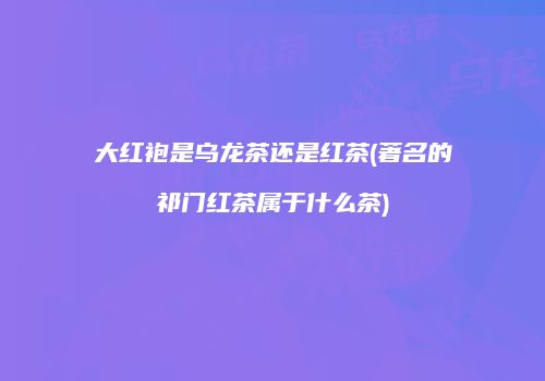 大红袍是乌龙茶还是红茶(著名的祁门红茶属于什么茶)