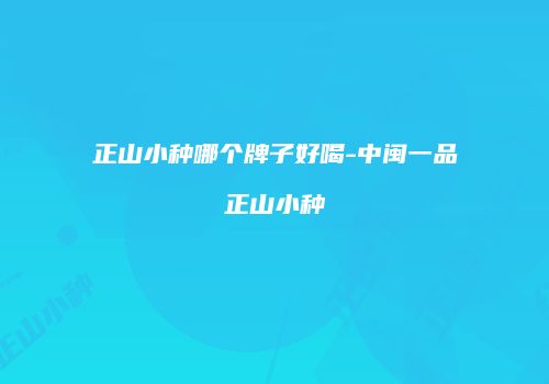 正山小种哪个牌子好喝-中闽一品正山小种