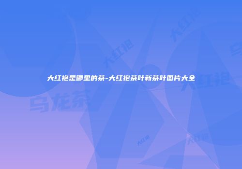 大红袍是哪里的茶-大红袍茶叶新茶叶图片大全