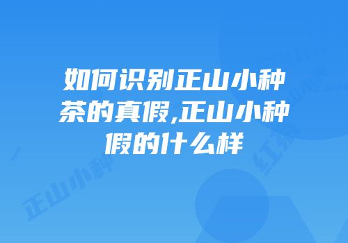 如何识别正山小种茶的真假,正山小种假的什么样