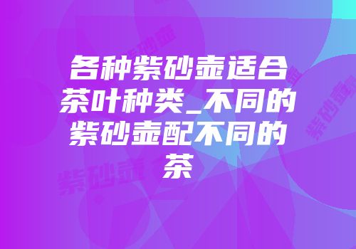 各种紫砂壶适合茶叶种类_不同的紫砂壶配不同的茶