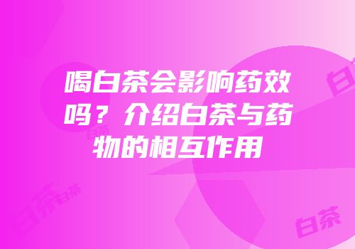 喝白茶会影响药效吗？介绍白茶与药物的相互作用