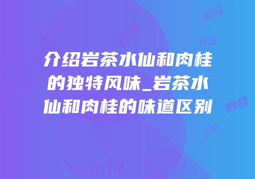 介绍岩茶水仙和肉桂的独特风味_岩茶水仙和肉桂的味道区别