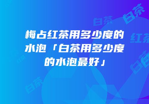 梅占红茶用多少度的水泡「白茶用多少度的水泡最好」