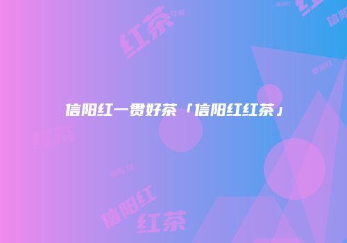 信阳红一贯好茶「信阳红红茶」