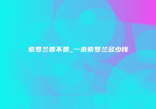 紫罗兰贵不贵_一束紫罗兰多少钱