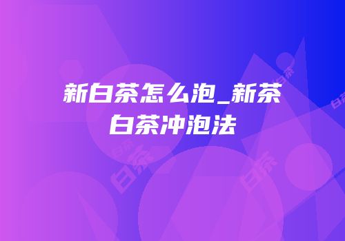新白茶怎么泡_新茶白茶冲泡法
