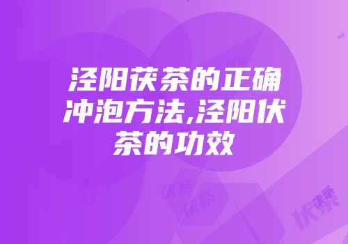 泾阳茯茶的正确冲泡方法,泾阳伏茶的功效