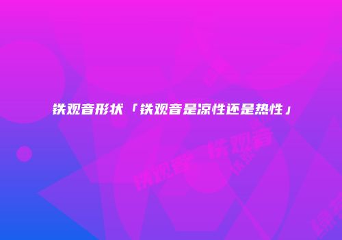 铁观音形状「铁观音是凉性还是热性」