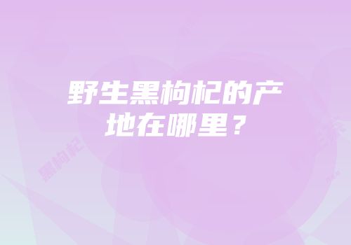野生黑枸杞的产地在哪里？
