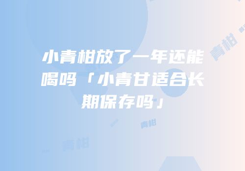小青柑放了一年还能喝吗「小青甘适合长期保存吗」