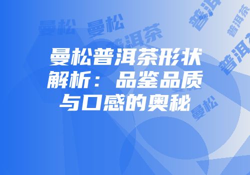 曼松普洱茶形状解析：品鉴品质与口感的奥秘