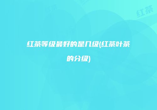 红茶等级最好的是几级(红茶叶茶的分级)