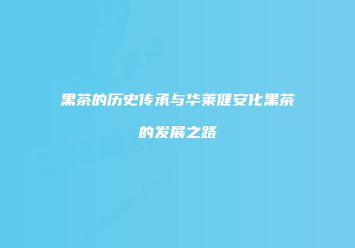 黑茶的历史传承与华莱健安化黑茶的发展之路