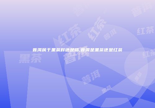 普洱属于黑茶对还是错,普洱是黑茶还是红茶