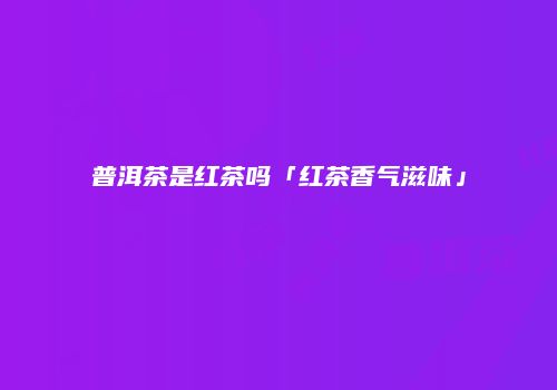 普洱茶是红茶吗「红茶香气滋味」