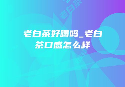 老白茶好喝吗_老白茶口感怎么样