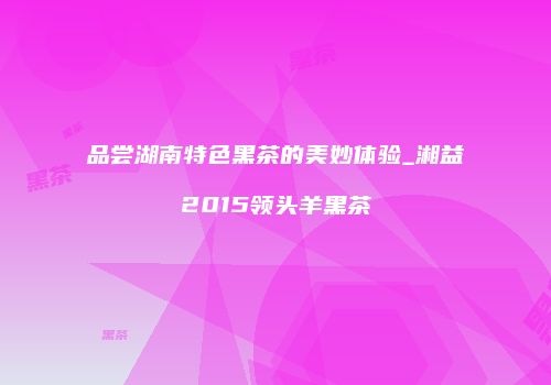 品尝湖南特色黑茶的美妙体验_湘益2015领头羊黑茶