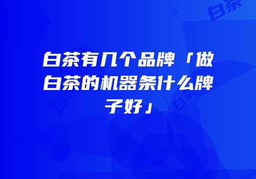 白茶有几个品牌「做白茶的机器条什么牌子好」