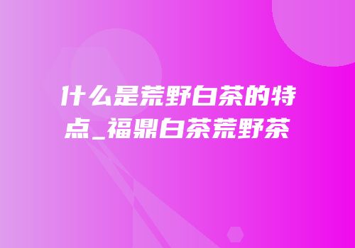 什么是荒野白茶的特点_福鼎白茶荒野茶