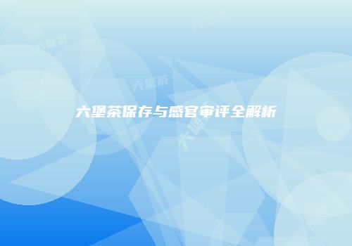 六堡茶保存与感官审评全解析