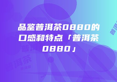 品鉴普洱茶0880的口感和特点「普洱茶0880」