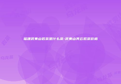 福建武夷山岩茶是什么茶-武夷山其云岩茶价格
