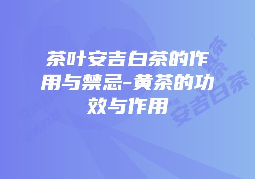 茶叶安吉白茶的作用与禁忌-黄茶的功效与作用