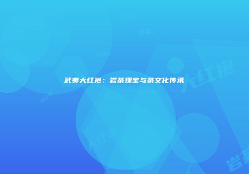 武夷大红袍：岩茶瑰宝与茶文化传承