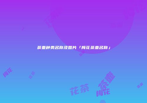 茶壶种类名称及图片「梅花茶壶名称」