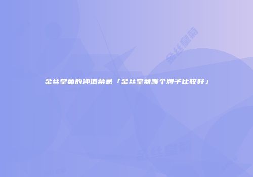 金丝皇菊的冲泡禁忌「金丝皇菊哪个牌子比较好」