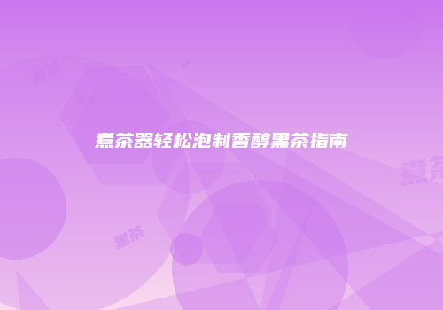 煮茶器轻松泡制香醇黑茶指南