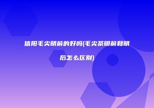 信阳毛尖明前的好吗(毛尖茶明前和明后怎么区别)