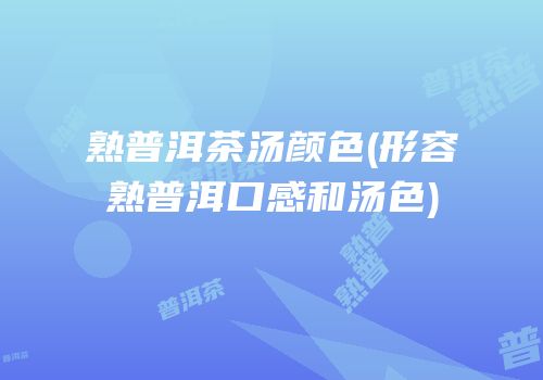 熟普洱茶汤颜色(形容熟普洱口感和汤色)