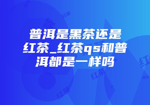 普洱是黑茶还是红茶_红茶qs和普洱都是一样吗