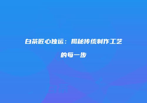 白茶匠心独运：揭秘传统制作工艺的每一步