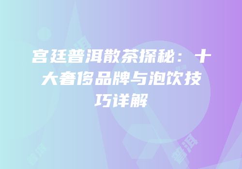 宫廷普洱散茶探秘：十大奢侈品牌与泡饮技巧详解