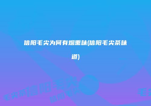 信阳毛尖为何有烟熏味(信阳毛尖茶味道)